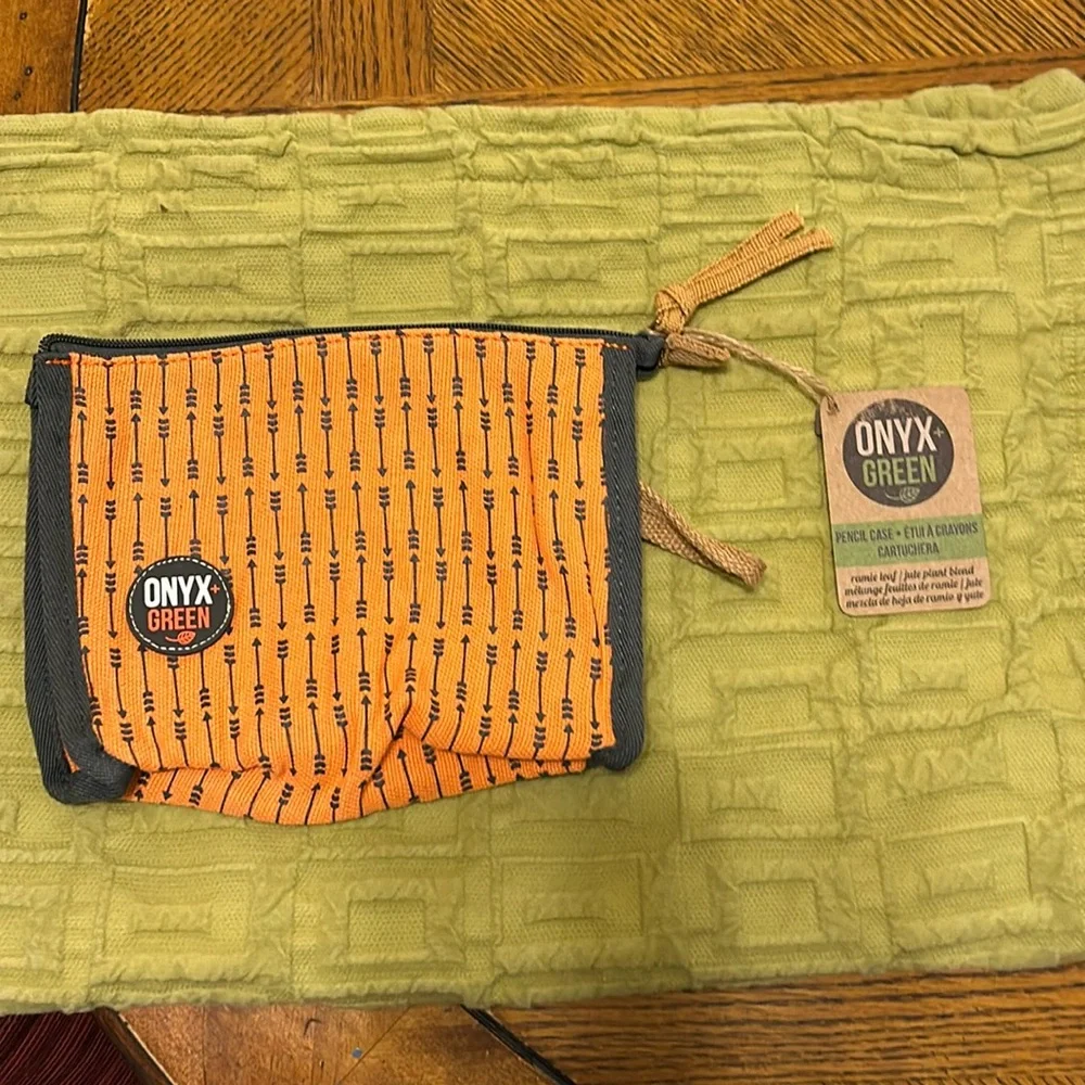 Onyx + Green Zippered Pouch